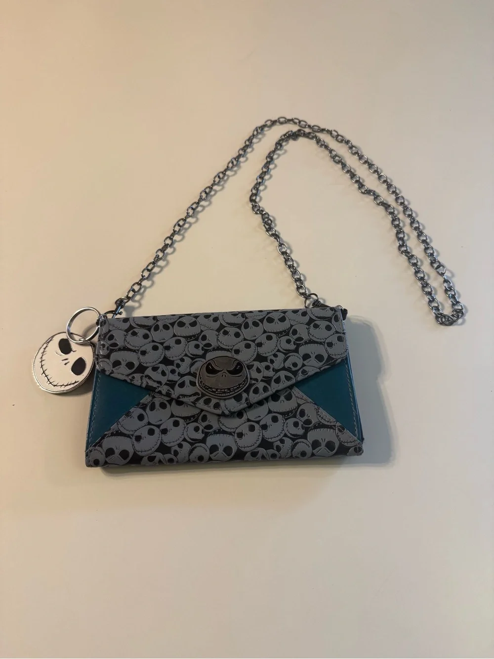 The Nightmare Before Christmas Jack Skellington Teal Accent Crossbody Wallet
